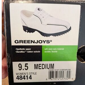 FootJoy GreenJoys Womens Golf Shoes White Spiked 48414‎ Size 9.5 M